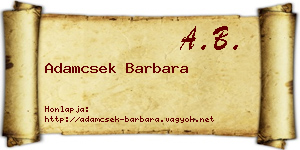 Adamcsek Barbara névjegykártya